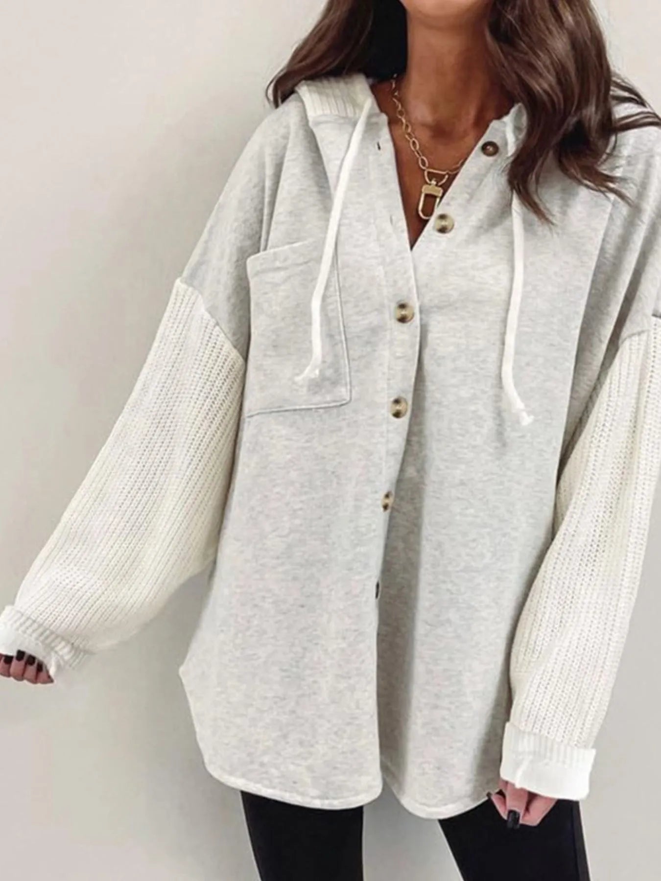 Drawstring Button Front Hoodie – Biggs and Company